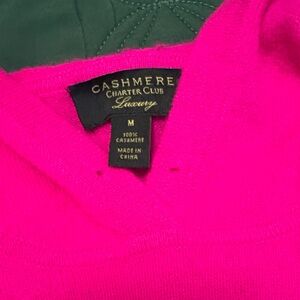 Charter Club Women's Vibrant Pink Cashmere V-Neck Sweater